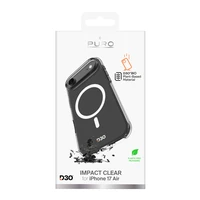 Puro Impact skaidrus D3O TPU+PC magnetinis dėklas telefonui iPhone 17 Air - permatomas