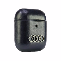 Audi odinis didelio logotipo dėklas AirPods 1 / 2 - juoda