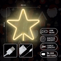 Neon LED kalėdinė žvaigždė šiltai balta FLNE22 Forever Light