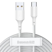 Baseus kabelis Simple Wisdom USB - USB-C 1,5 m 5A baltas 2 vnt.