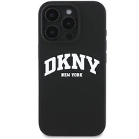 DKNY Silikoninis baltas spausdintas logotipas magnetinis dėklas iPhone 16 Pro Max - juodas