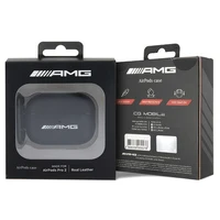 AMG AMAP2SLWK AirPods Pro 2 (2022/2023) dėklas juodas/juodas odinis baltas logotipas
