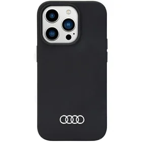 Audi silikoninis dėklas telefonui iPhone 14 Pro 6.1" juodas/juodas kietas dėklas AU-LSRIP14P-Q3/D1-BK