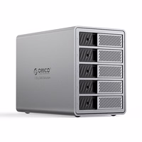 "Orico" 9858T3 5 didelių DAS sprendimų "ProThunder" diskų masyvas su "Thunderbolt 3" 5 x 2,5"/3,5" SATA HDD/SSD - pilkas