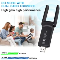 USB Wi-Fi adapteris Reach UWA-1 1300Mbps 802.11ac/a/b/g/n juodas