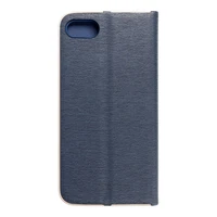LUNA Book Gold dėklas telefonui iPhone 7 / 8 / SE 2020 / SE 2022 tamsiai mėlynas