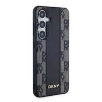 DKNY Odinis langeliais raštuotas magnetinis dėklas Samsung Galaxy S24+ - juodas