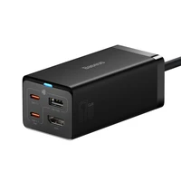Baseus greitas įkroviklis GaN5 Pro HUB HDMI 2 x USB-C / USB-A / HDMI 4K 30Hz 1.5m juodas + USB-C laidas - USB-C 100W 40Gb/s (USB4) 1m (CCGP110201)