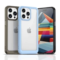 iPhone 15 Pro Max Outer Space sustiprintas dėklas su lanksčiu rėmeliu - mėlynas