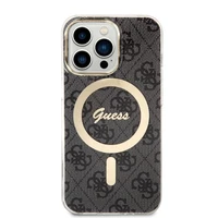 Rinkinys Guess GUBPP13LH4EACSK dėklas + įkroviklis iPhone 13 Pro juodas kietas dėklas su 4G raštu Magnetinis