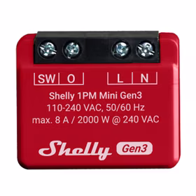 Shelly 1PM Mini Gen3 valdiklis, WiFi/Bluetooth