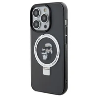 Karl Lagerfeld Magnetinis dėklas telefonui su žiediniu stovu Karl&Choupette MagSafe iPhone 13 Pro Max - juodas