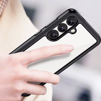 Kosmoso dėklas Samsung Galaxy S25 Edge su lanksčiu rėmu - juodas