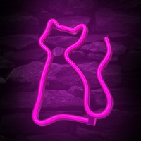 Neon LED Light CAT rožinis Bat + USB FLNE04 Forever Light