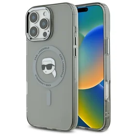 Karl Lagerfeld IML Metal Karl Head Magnetinis dėklas telefonui iPhone 16 Pro Max - juodas