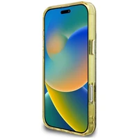 Guess IML Metal Glitter 4G Circle Triangle Magnetinis dėklas telefonui iPhone 16 Pro - rudas