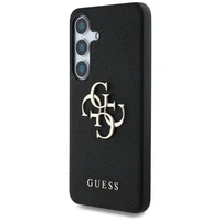 Guess Grained Big 4G Logo Small Classic Logo dėklas telefonui Samsung Galaxy S25 juodas
