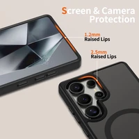 Tech-Protect MagMat MagSafe dėklas telefonui Samsung Galaxy S25 Ultra - skaidrus juodas