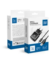 BLUE STAR kelioninis įkroviklis 2A 10W USB A + kabelis USB A į Micro USB TFK-TC-1100B juodas