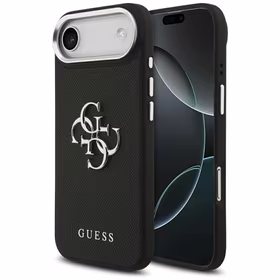 Guess Grained Big 4G Classic Logo dėklas telefonui iPhone 17 Air - juodas