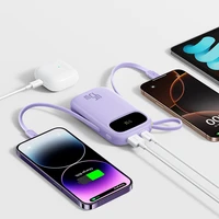 Baseus EnerFill FC31 20000mAh 45W išorinė baterija su ekranu su USB-C ir Lightning kabeliais - Violetinė