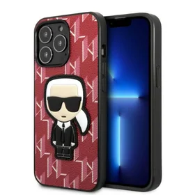 Karl Lagerfeld KLHCP13LPMNIKPI iPhone 13 Pro / 13 6.1" kietas dėklas raudonas/raudonas Monograma Ikonik pleistras