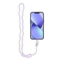 CRYSTAL DIAMOND telefono dirželis, telefono pakabukas / virvelės ilgis 74 cm (37 cm kilpoje) / ant kaklo – violetinis