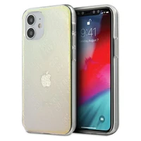 Guess GUHCP12S3D4GIRBL iPhone 12 mini 5.4" vaivorykštinis/vaivorykštinis kietas dėklas 4G 3D rašto kolekcija