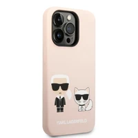 Karl Lagerfeld KLHMP14LSSKCI iPhone 14 Pro 6.1 "kietasis dėklas šviesiai rožinis / šviesiai rožinis silikoninis Karl & Choupette MagSafe