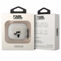 Karl Lagerfeld KLA3HNKCTGT Airpods 3 dėklas permatomas Blizgučiai Karl&Choupette