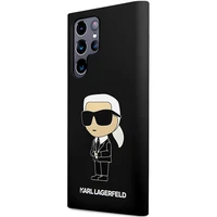 Karl Lagerfeld Silikoninis Ikonik dėklas telefonui Samsung Galaxy S24 Ultra - juodas