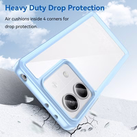 Dėklas telefonui Xiaomi Redmi Note 13 5G su gelio rėmeliu - mėlynas