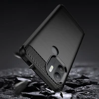 Carbon Case dėklas Xiaomi Redmi A1+ lankstus silikoninis anglies dangtelis juodas