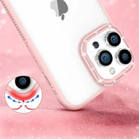 Kingxbar Sparkle Series dėklas telefonui iPhone 13 Pro su kristalais galinis dangtelis rožinės spalvos
