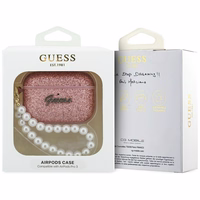Guess Glitter Pearl Dirželis Dėklas for AirPods Pro 3 - rožinis