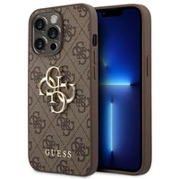 Guess 4G Big Metal Logo dėklas telefonui iPhone 14 Pro - rudas