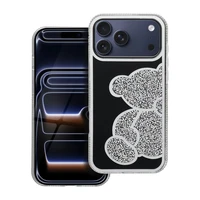 TEDDY BEAR dėklas telefonui IPHONE 17 Pro Max sidabrinis