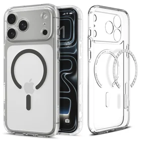 Spigen Ultra Hybrid Magnetinis dėklas telefonui iPhone 17 Pro Max - skaidrus pilkas