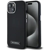 Karl Lagerfeld FW Metal Plate Magnetinis iPhone 15 dėklas - juodas