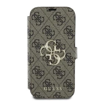 Guess 4G Metal Logo dėklas telefonui iPhone 16 Pro - rudas