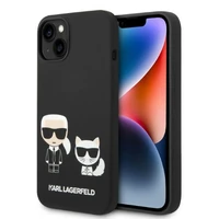 Karl Lagerfeld KLHMP14MSSKCK iPhone 14 Plus 6.7 "kietasis dėklas juodas / juodas skystas silikoninis Karl & Choupette MagSafe