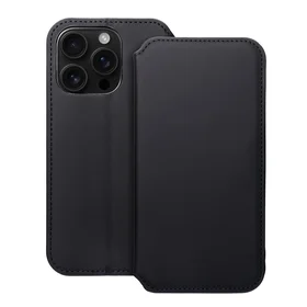 DUAL POCKET knygos tipo dėklas telefonui IPHONE 16 Pro juodas