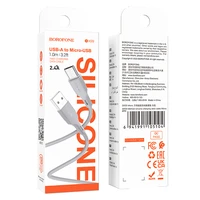 Borofone kabelis BX99 Method - USB į MicroUSB - 2,4A 1 metras, pilkas