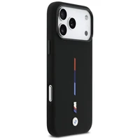 BMW M Silicon Tricolor Line MagSafe deklas iPhone 17 Pro Max - juodas