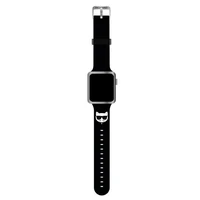 Karl Lagerfeld KLAWLSLCK Apple Watch dirželis 42/44 / 45mm juodas / juodas dirželis silikoninis Choupette Heads