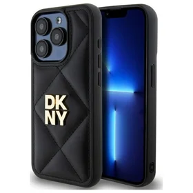 DKNY Quilted Stack Logo dėklas telefonui iPhone 15 Pro Max - juodas