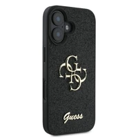 Guess Fixed Glitter Big 4G dėklas telefonui iPhone 16 Plus - juodas