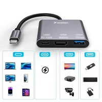 Hub Wozinsky WHCH-01 USB-C PD 100W HDMI 4K@30Hz USB-A 10Gbps - pilkas
