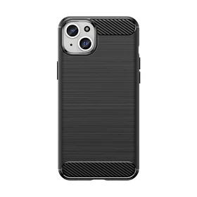 Lankstus anglies rašto dėklas telefonui iPhone 15 Plus Carbon Case - juodas