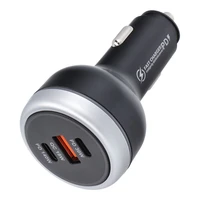 Automobilinis įkroviklis USB A + 2 x Type C PD QC3.0 3A 191W CC69-2C1A juodas